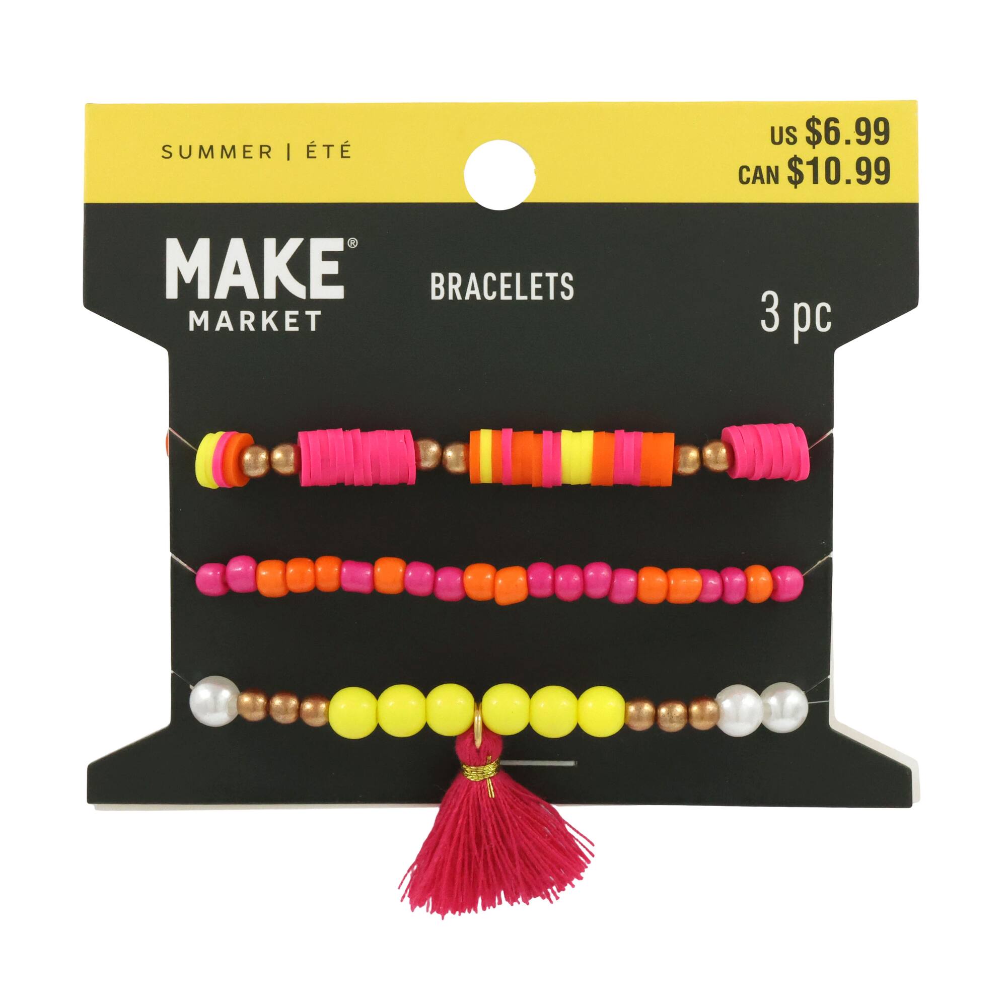 Summer Red Tassel Beaded Bracelet Set by Make Market®